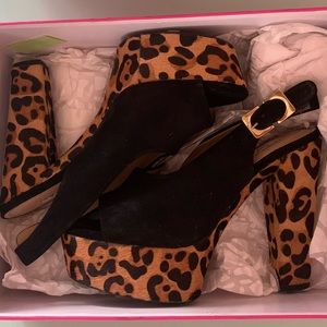 Diane von Furstenberg Calf Hair Cheetah Platforms